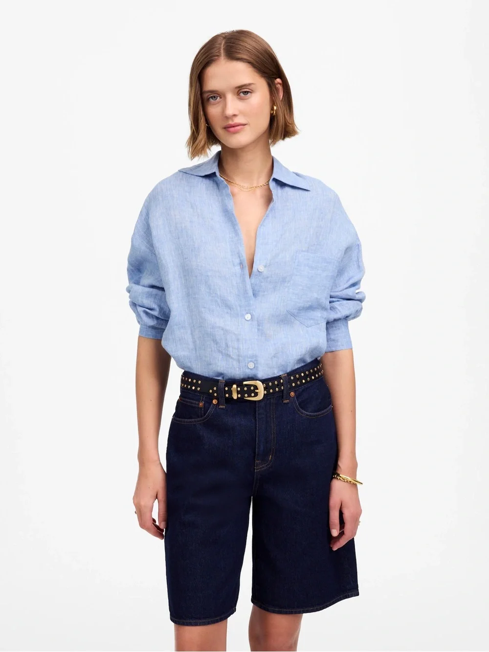 Madewell The 1997 Denim Bermuda Short In Bronxville Wash Size 23